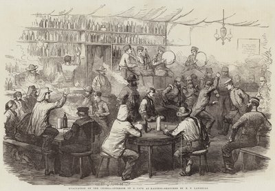 Evacuation of the Crimea, Interior of a Cafe at Kadikoi by Robert Thomas Landells